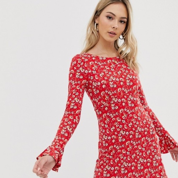 Free People Floral Mini Dress- Size Small - Picture 2 of 5